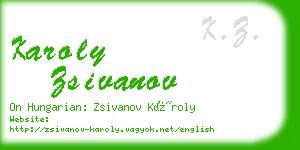 karoly zsivanov business card